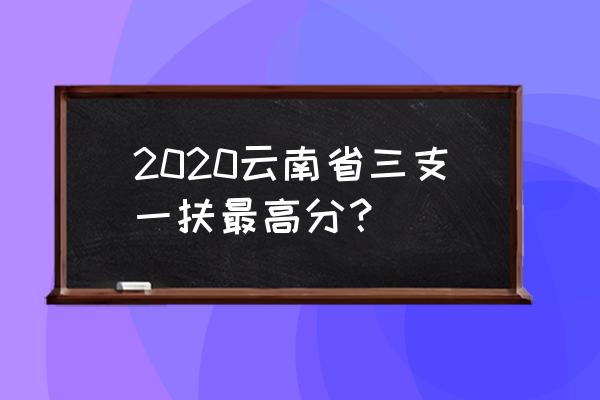 2020云南三支一扶 2020云南省三支一扶最高分？