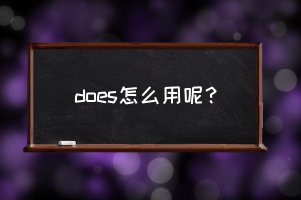 does 的用法和意义 does怎么用呢？