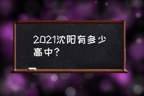 沈阳市新民市实验中学 2021沈阳有多少高中？