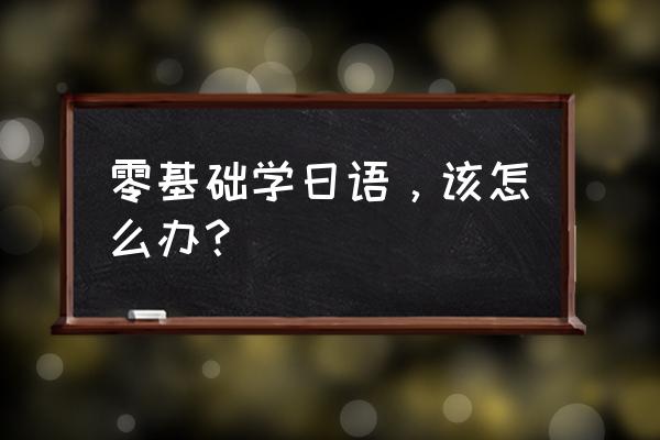 如何免费学日文 零基础学日语，该怎么办？