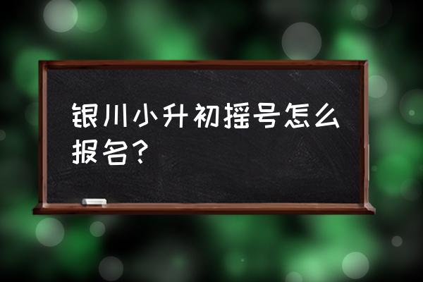 宁夏教育公共平台注册家长身份 银川小升初摇号怎么报名？