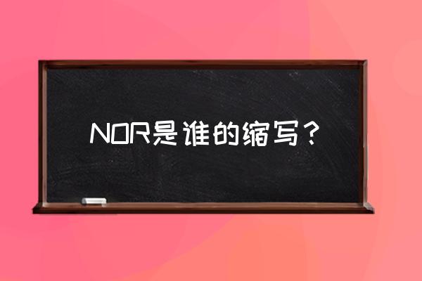 nor的中文意思是什么 NOR是谁的缩写？
